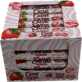Creme Savers Strawberry Cream Hard Candy Quantity 24 Rolls Per Box Sweet Browse at UsaCandyWholesale.Com